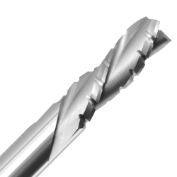 1/2" Diameter x 1-1/8" Long x 3" Overall Length x 1/2" Shank x 3 Flute Downcut Chipbreaker Finisher Bit
