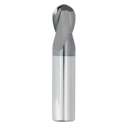 5/32" Diameter 2 Flute 5/16" Cut 2" Length 3/16" Round Shank Single End Ball Nose TiALN
