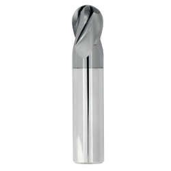 5/32" Diameter 4 Flute 5/16" Cut 2" Length 3/16" Round Shank Single End Ball Nose TiALN