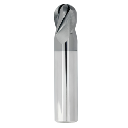 3/16" Diameter 4 Flute 3/8" Cut 2" Length 3/16" Round Shank Single End Ball Nose TiALN