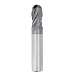 3/64" Diameter 4 Flute 1/8" Cut 1-1/2" Length 1/8" Round Shank Single End Ball Nose TiALN