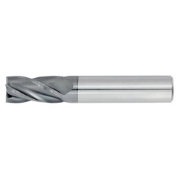 1" Diameter 4 Flute 1-1/2" Cut 4" Length 1" Round Shank Single End Square TiALN