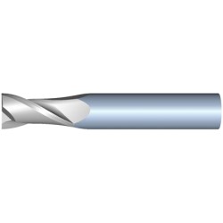 9mm Diameter 2 Flute 22mm Cut 70mm Length 10mm Round Shank Single End Square Uncoated