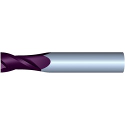 7mm Diameter 2 Flute 19mm Cut 63mm Length 7mm Round Shank Single End Square TiALN