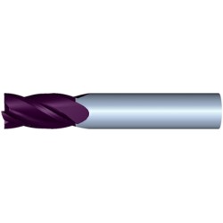 9mm Diameter 4 Flute 22mm Cut 70mm Length 10mm Round Shank Single End Square TiALN