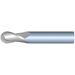 7mm Diameter 2 Flute 19mm Cut 63mm Length 7mm Round Shank Single End Ball Nose Uncoated