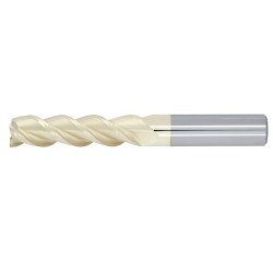 1/4" Diameter 3 Flute 1-1/8" Cut 3" Length 1/4" Round Shank 45DEG Helix Single End Square ZrN