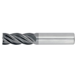 1/8" Diameter 4 Flute 1/2" Cut 1-1/2" Length 1/8" Round Shank Single End .010 Corner Radius TiALN 