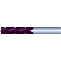1/2" Diameter 4 Flute 2" Cut 4" Length 1/2" Round Shank Single End .015 Radius TiALN