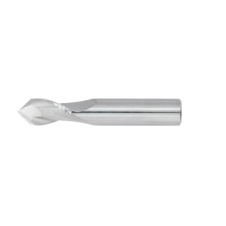 7/16" Diameter 2 Flute 1" Cut 2-3/4" Length 7/16" Round Shank Single End 90DEG Uncoated Carbide Drill/Mill