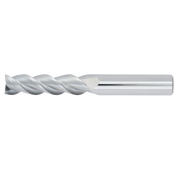 1/4" Diameter 3 Flute 1-1/8" Cut 3" Length 1/4" Round Shank 45DEG Helix Single End Square Uncoated