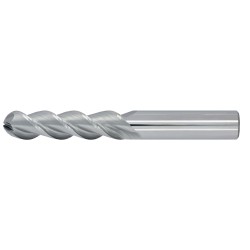 1/4" Diameter 3 Flute 1-1/8" Cut 3" Length 1/4" Round Shank 45DEG Helix Single End Ball Nose Uncoated