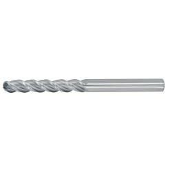 1/4" Diameter 3 Flute 1-1/2" Cut 4" Length 1/4" Round Shank 45DEG Helix Single End Ball Nose Uncoated