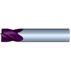 1/2" Diameter 4 Flute 5/8" Cut 2-1/2" Length 1/2" Round Shank Single End .030 Corner Radius TiALN