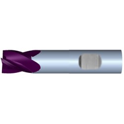 1/2" Diameter 4 Flute 5/8" Cut 2-1/2" Length 1/2" Weldon Shank Single End .030 Corner Radius TiALN