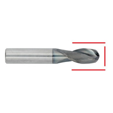 Carbide Ball Nose & Corner Radius End Mill - Up to 11mm - End & OD Grind With ALCrTiN Coating 